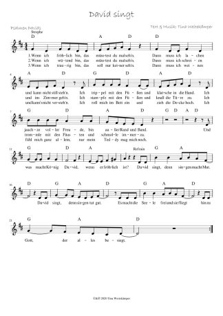 David singt - Melodie