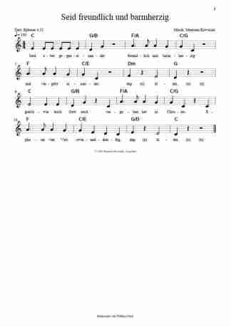 Seid freundlich und barmherzig - Melodie